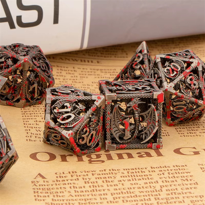 GSF Blutdrachen Metall-Würfelset, Polyedrisches Würfelset, RPG-Würfel - Bild 4