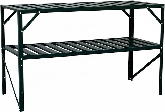 Halls Tisch Standalone aus Aluminium mit 2 Sektionen in Schwarz, Breite: 121 cm, Tiefe: 52 cm - Bild 1