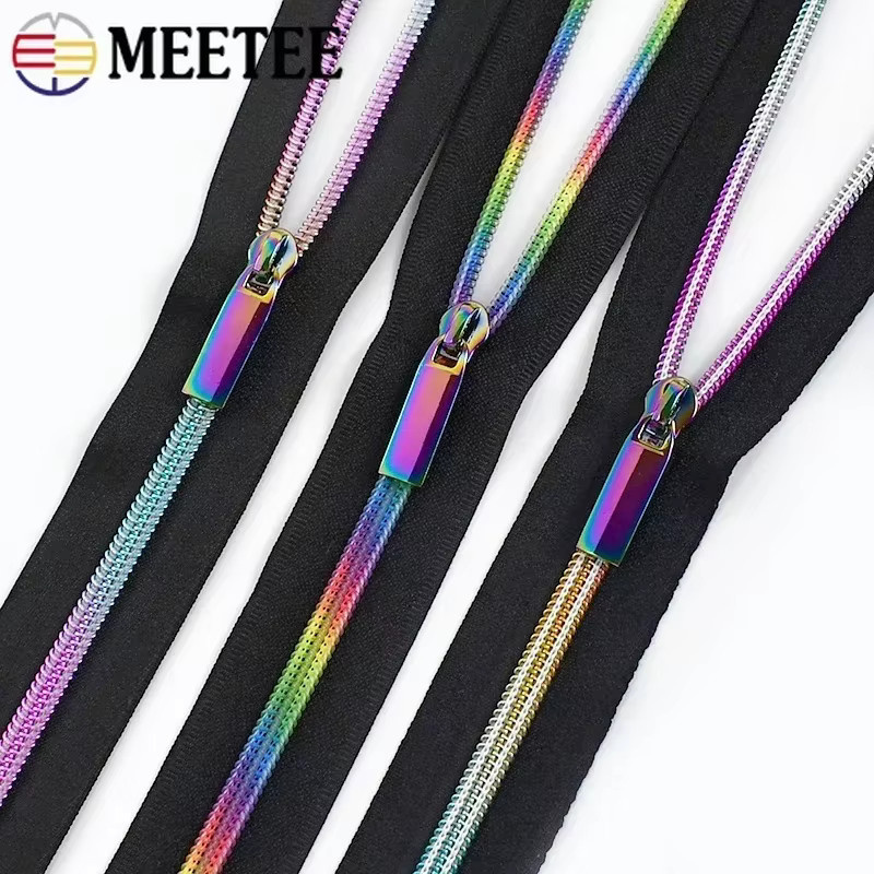 Meetee Nylon-Reißverschluss Set in Mehrfarben mit 5 Metern Reißverschluss, Schiebern und Abziehern als Nähzubehör-Reparaturset - Bild 6