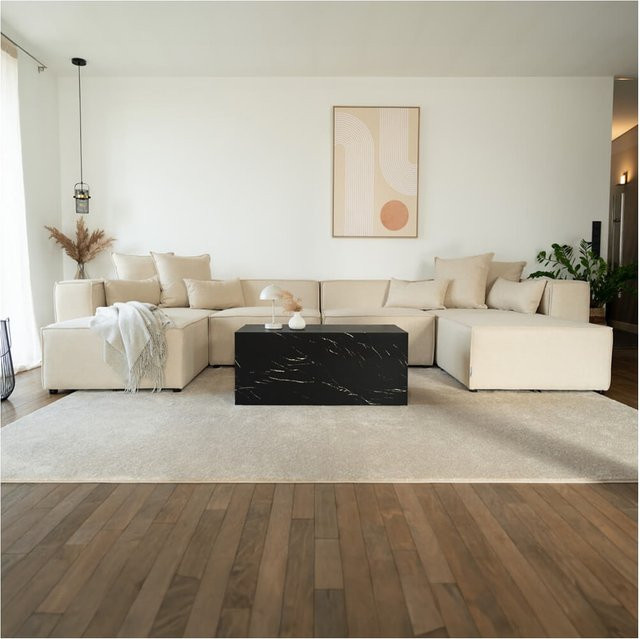 HOME DELUXE Modulares Sofa VERONA XL in Beige, U-Form, Breite: 414 cm, Tiefe: 207 cm - Bild 1
