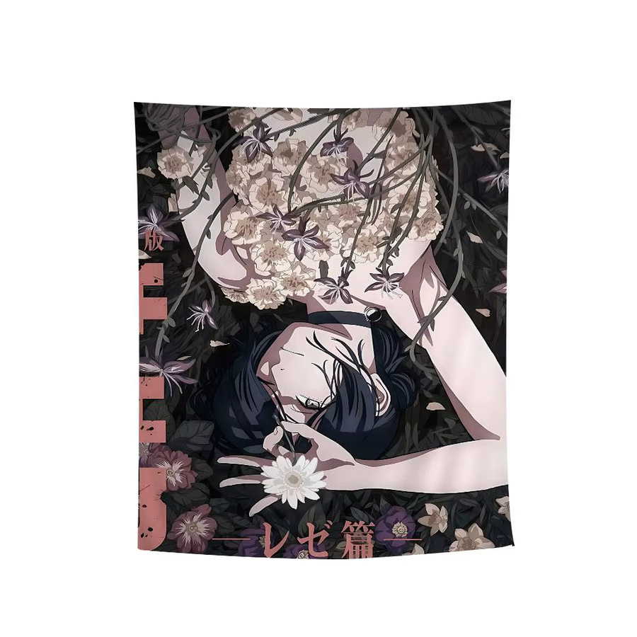 Potdemiel Anime Kettensäge Mann Reze Arc Wandtapisserie als dekorative Wanddekoration für dein Zuhause - Bild 6