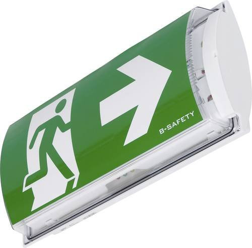 B-SAFETY BR561030 LED Fluchtweg-Notbeleuchtung zur Wandaufbaumontage in Weiß mit grünem Akzent und Akku - Bild 1