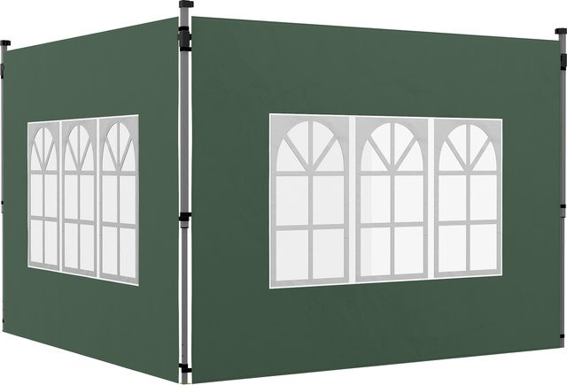 Outsunny 2er-Set Pavillon-Seitenwände mit Fenster aus wasserdichtem Oxfordstoff für 3x3 m oder 3x4 m Partyzelte, Wind- und Sichtschutz, Grün - Bild 1