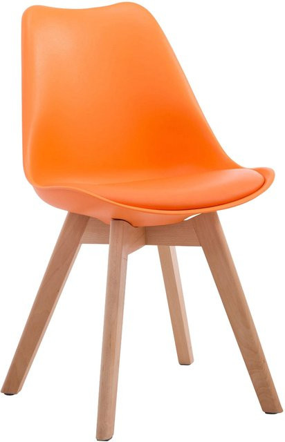 CLP Retrostuhl Borneo V2 Lehnstuhl mit Kunstlederbezug und Holzgestell, Sitzhöhe: 47 cm - Bild 1