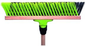 Floraworld Garten- und Straßenbesen mit Elaston-PVC-Borsten und Stiel, Grün, Breite: 40 cm - Bild 1