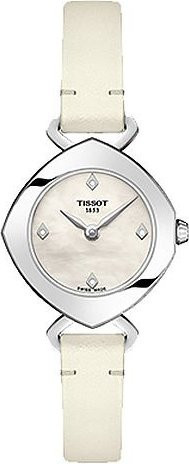Tissot Armbanduhr, Quarz, Edelstahl, Leder, Weiß, Damen - Bild 1