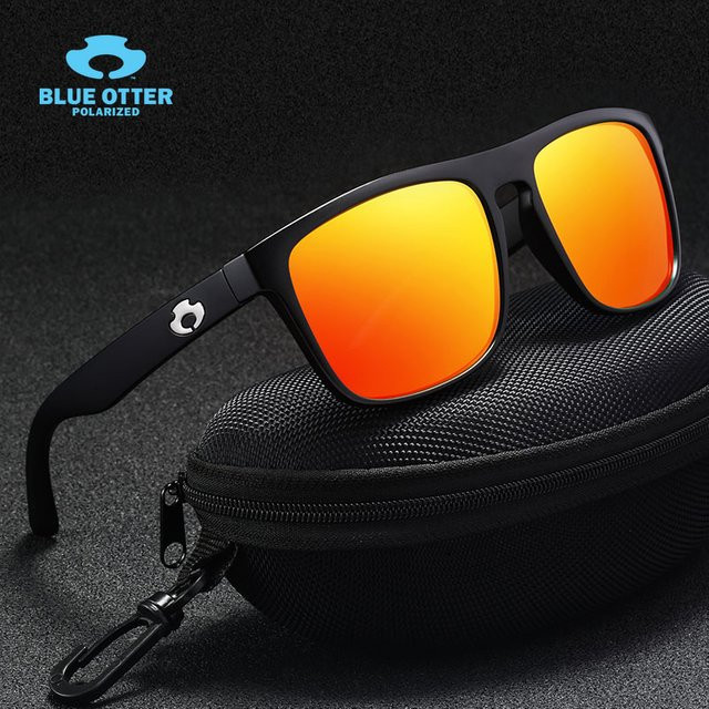 BLUE OTTER BT05 Sonnenbrille, Vollrand, Quadrat, Schwarz, Unisex, polarisiert - Bild 1