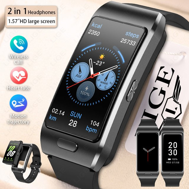 LIGE Smartwatch, Blau, Silikon, Bluetooth, ECG - Bild 1