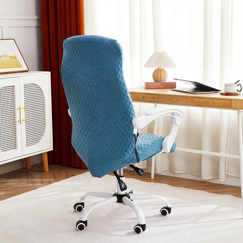 Bestbags Stretch Bürostuhlbezug mit Karomuster in Blau, elastische und wasserabweisende Stuhlhülle mit Reißverschluss - Bild 2