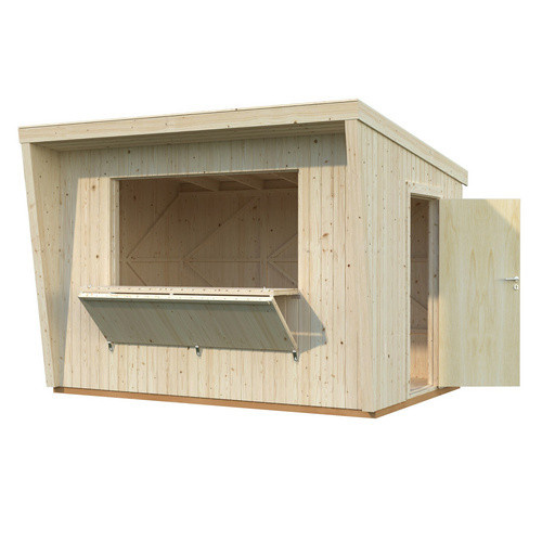 Palmako Marktstand Kira aus Holz in Natur/Unbehandelt mit einer Fläche von 7,7 m², B/H/T: 355 x 264 x 290 cm - Bild 2