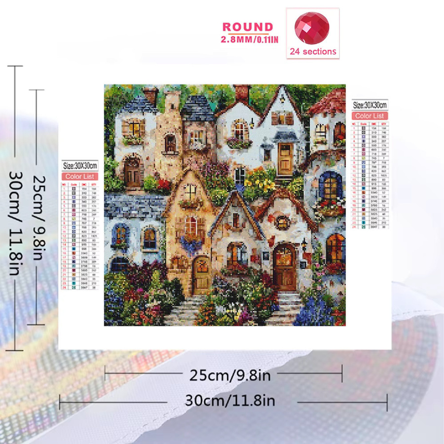 EverShine DIY Diamant-Mosaik Set Landschaftshaus Abstraktes Bild mit Strass in Multicolour, B/H: 20 x 20 cm - Bild 2