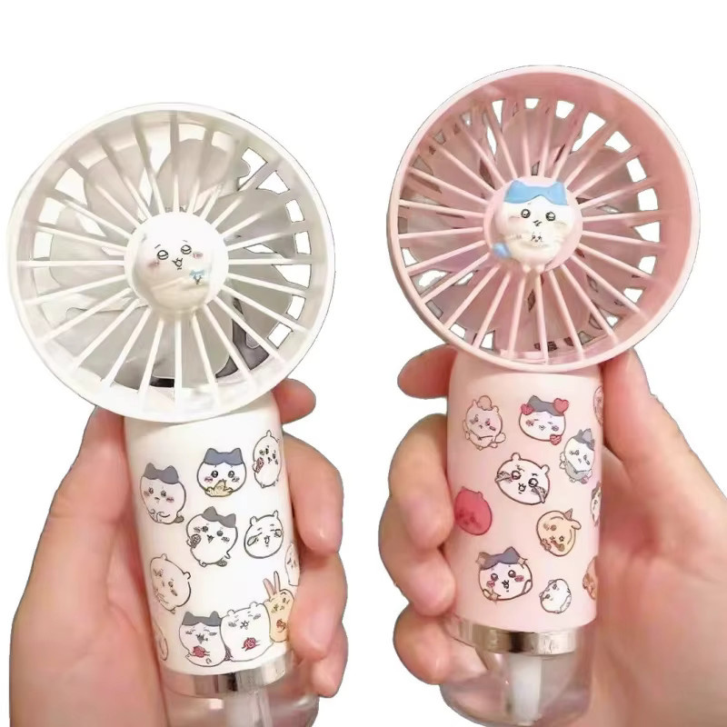 Chiikawa Mini-Sprühnebel-Ventilator in Pink, USB-aufladbar und tragbar für unterwegs - Bild 2