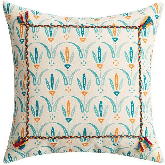 KORAN Kissenbezug mit geometrischem Muster im Boho-Stil, Farbe: Weiß, B/B: 45 x 45 cm - Bild 1
