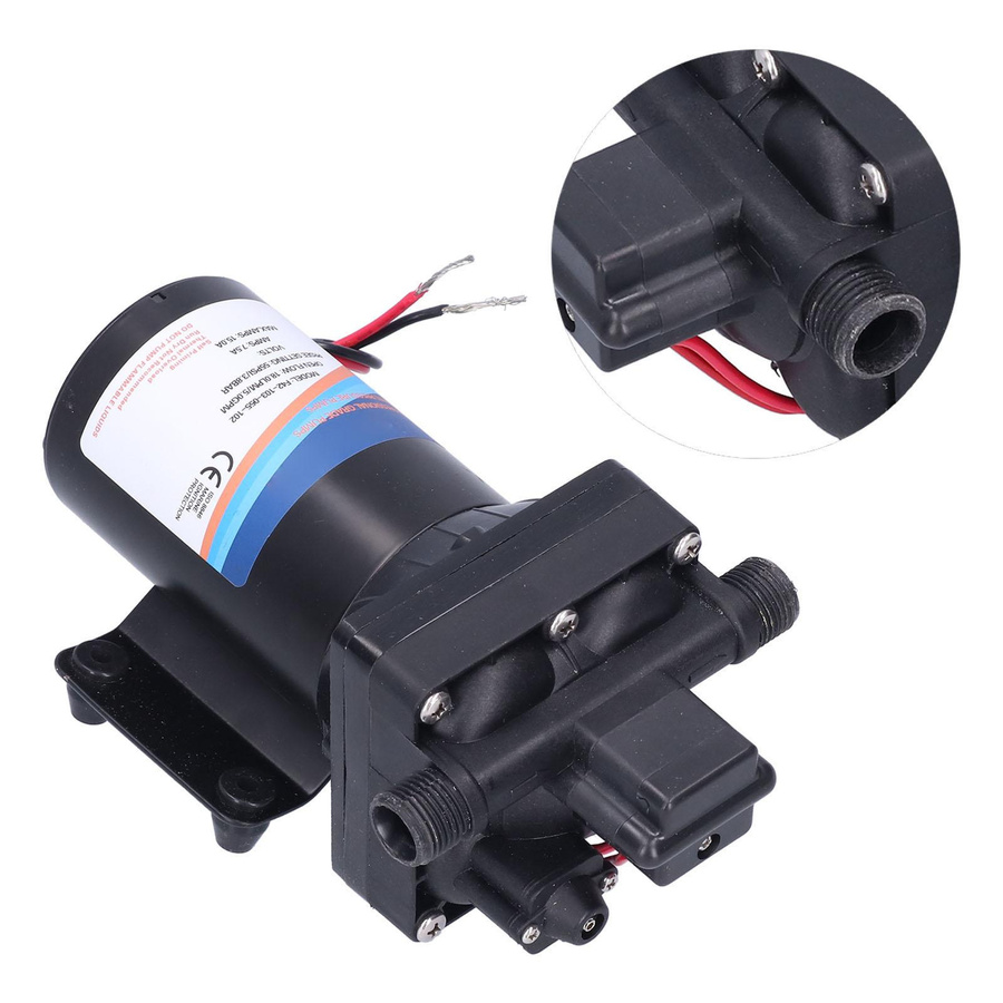 Aimo DC Hochdruck Membranpumpe in Schwarz, selbstansaugende Minipumpe mit 8 l/min Förderleistung für Autowäsche und Bewässerung - Bild 5