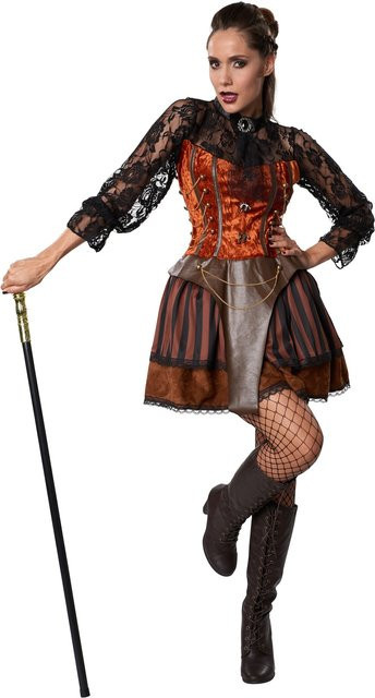 tectake Frauenkostüm Steampunk Gräfin, Fantasy, Braun - Bild 1