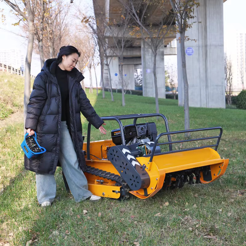 AIWEIYA Ferngesteuerter Schienenrasenmäher, Intelligenter Roboter-Schlegelmäher mit Kernmotor zur Gartenpflege - Bild 2