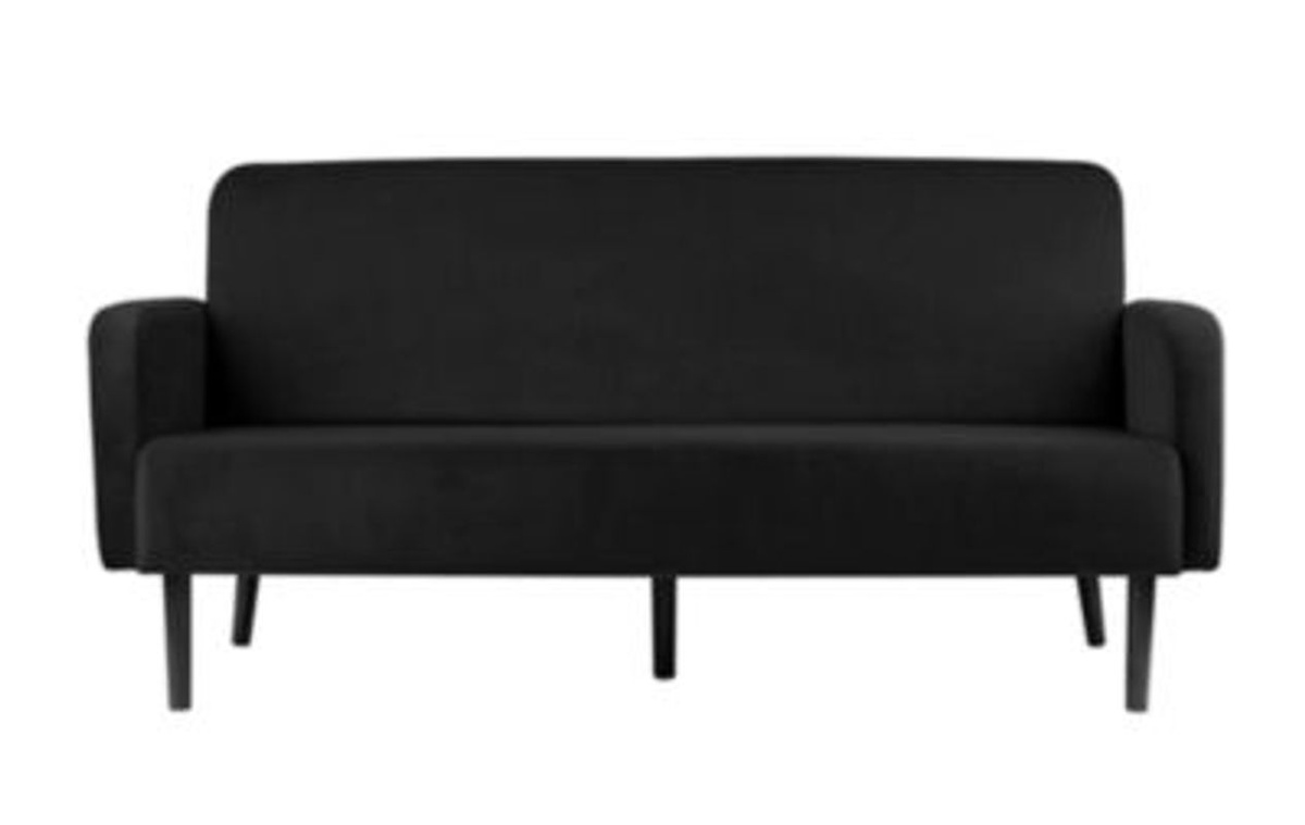 Dreisitzer Sofa meet by Paperflow LISBOA mit Samtbezug in Grau und schwarzem Fußgestell, B/T/H: 159 x 55 x 43 cm - Bild 2