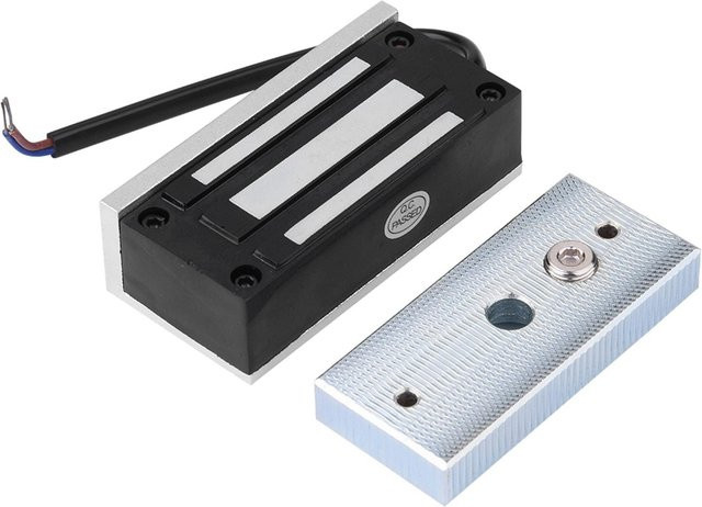 Elektrisches magnetisches Türschloss von Painter in Schwarz mit 60 kg Haltekraft für die Zugangskontrolle an Türen, Schränken und Schubladen - Bild 1