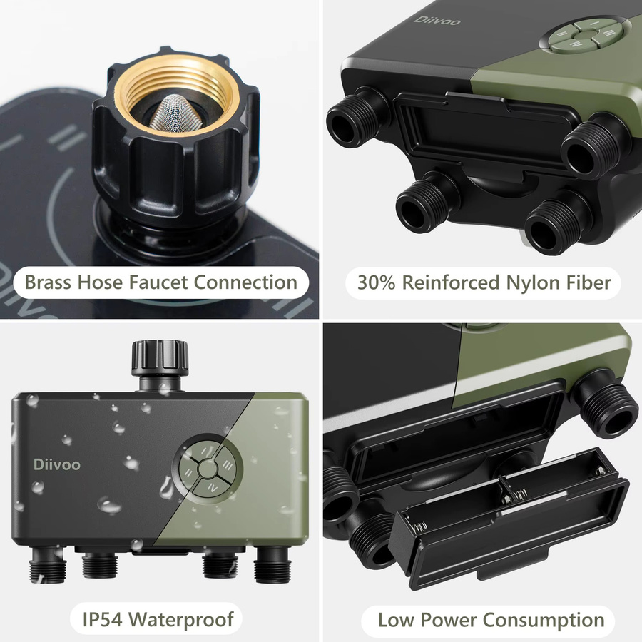 Diivoo Garten-WLAN-Wassertimer mit 3/4 Zonen und Regenverzögerung für automatische Bewässerungssysteme - Bild 5