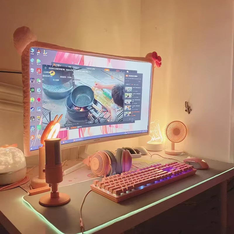 Staubdichte dekorative Schutzhülle für Computer und Notebook-Monitore in Pink - Bild 2