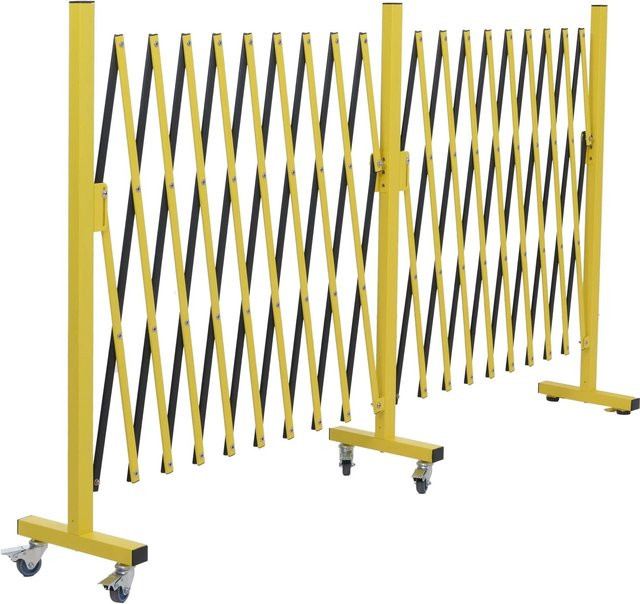 PROREGAL Alu Absperrgitter Gelb-Schwarz ausziehbarer Scherengitter Zaun mit Laufrollen H: 110 cm, B: 1100 cm - Bild 1