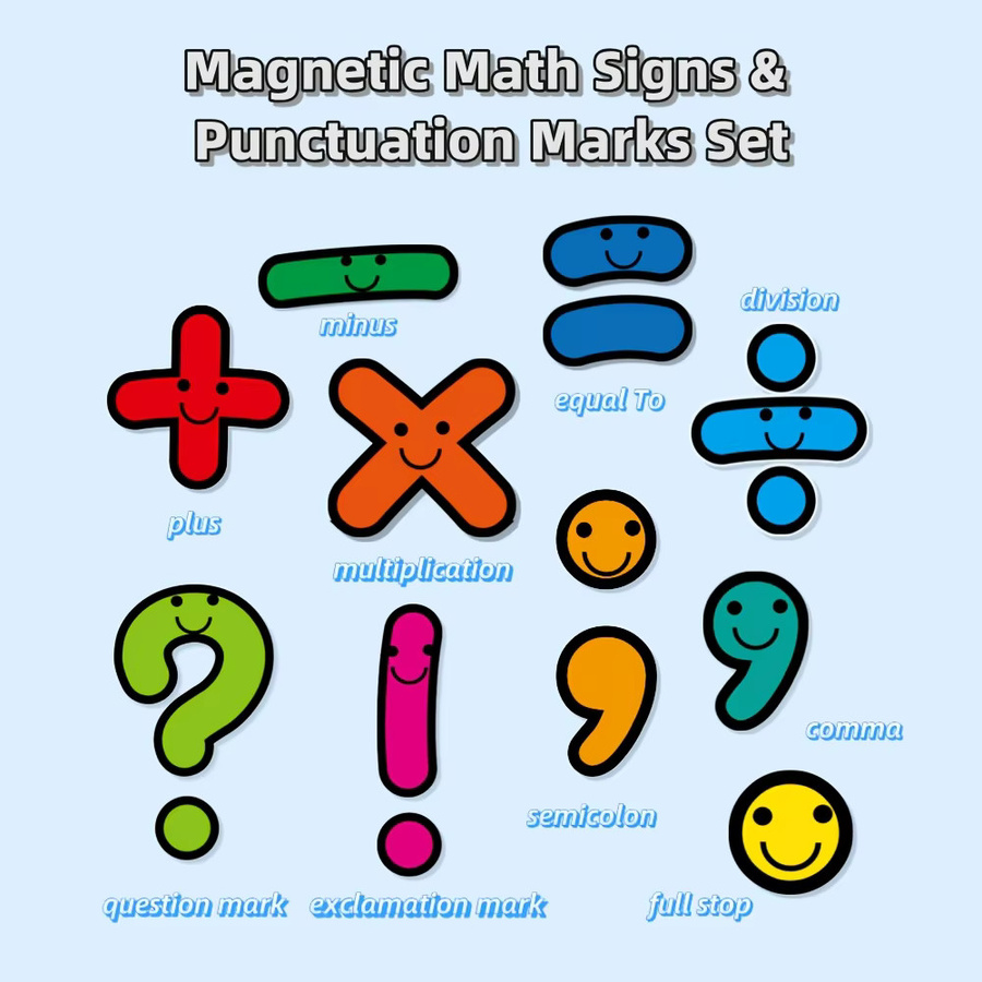 Magnetisches Mathe-Symbole und Interpunktionsset mit 14 Teilen in Mehrfarbig, Kunststoff - Bild 2