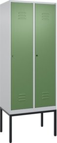 C+P Spind Classic PLUS Garderobenspind mit 2 Abteilen, Stahlkonstruktion, Zylinderschloss, 4 Garderobenhaken und mittiger Trennwand, H x B x T: 212 x 80 x 50 cm - Bild 1