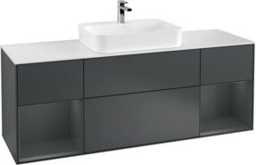 V&B Waschtischunterschrank Finion in Anthrazit lackiert B/T: 160 x 50,1 cm - Bild 1