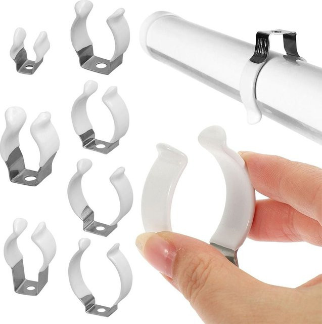 BASI 5er Set Befestigungs Clips mit Gummi Schutz für Lampe und Rohr in Weiß - Bild 1