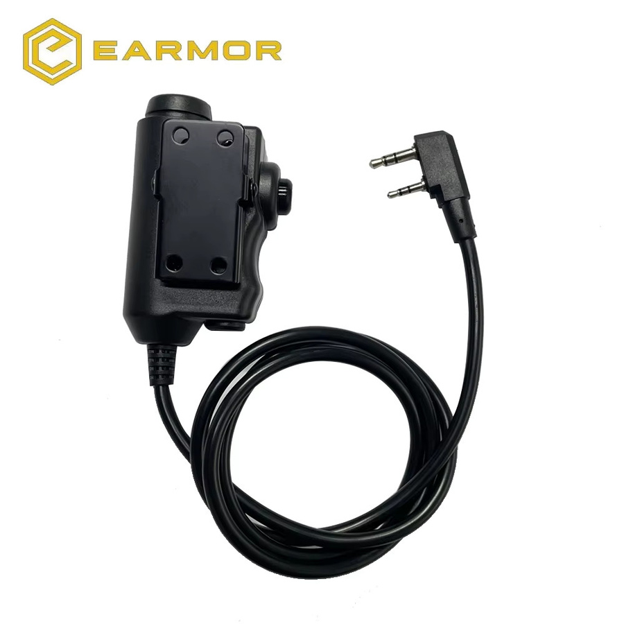 EARMOR M51 PTT Adapter für taktische Airsoft Headsets mit Finger-Taste in Schwarz - Bild 2