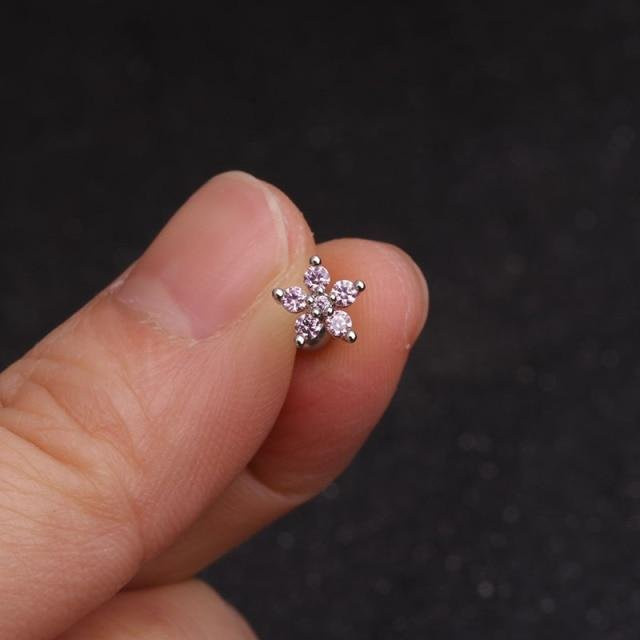 YIRAN Jewelry Ohrstecker Edelstahl, Zirkonia, Silber, Damen - Bild 1