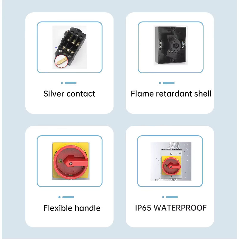 FFON Elektrischer AC-Trennschalter IP65 wasserdichter Lastschalter mit EIN-AUS-Funktion in verschiedenen Ausführungen 16A 32A 40A 63A 150A - Bild 2