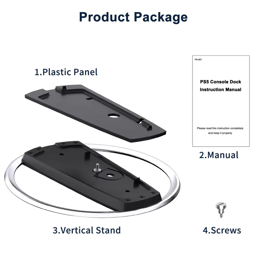 Base Para Vertikalständer für PS5 Pro und PS5 Slim in Schwarz mit Anti-Rutsch-Pads - Bild 5