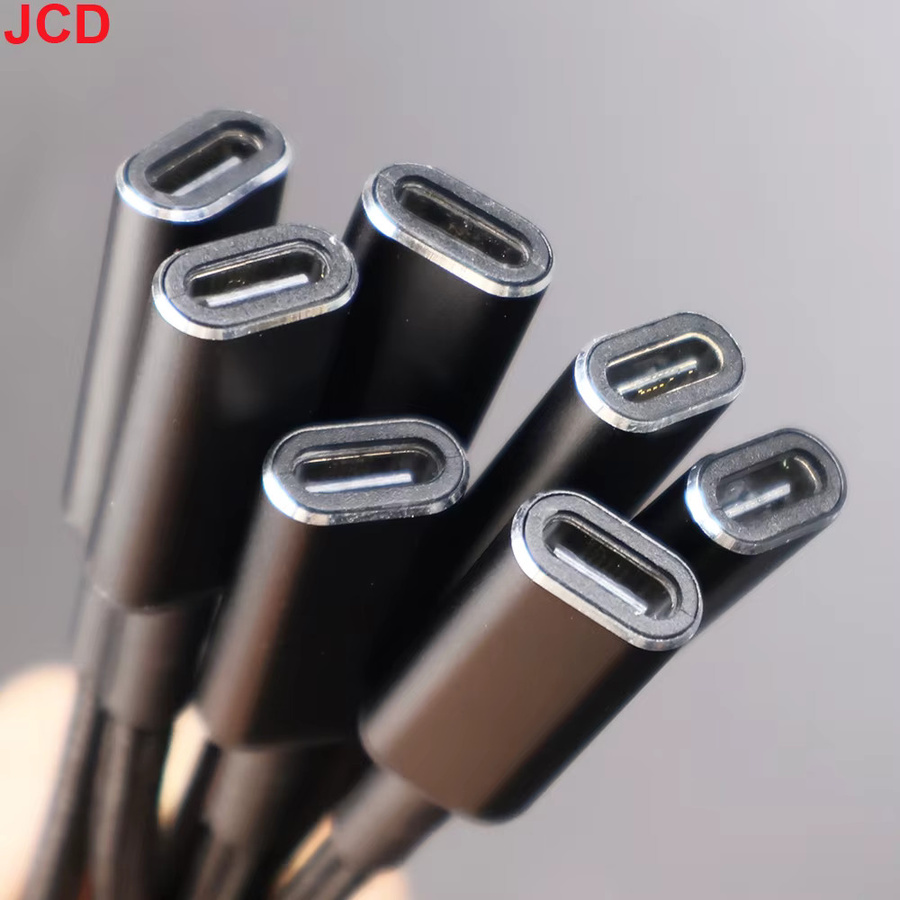 JCD USB-C auf DC Adapter Konverter PD 100W Typ-C Buchse auf 2,5 x 0,7 mm und 5,5 x 2,5 mm Stecker für Laptop und PC, Schwarz - Bild 2