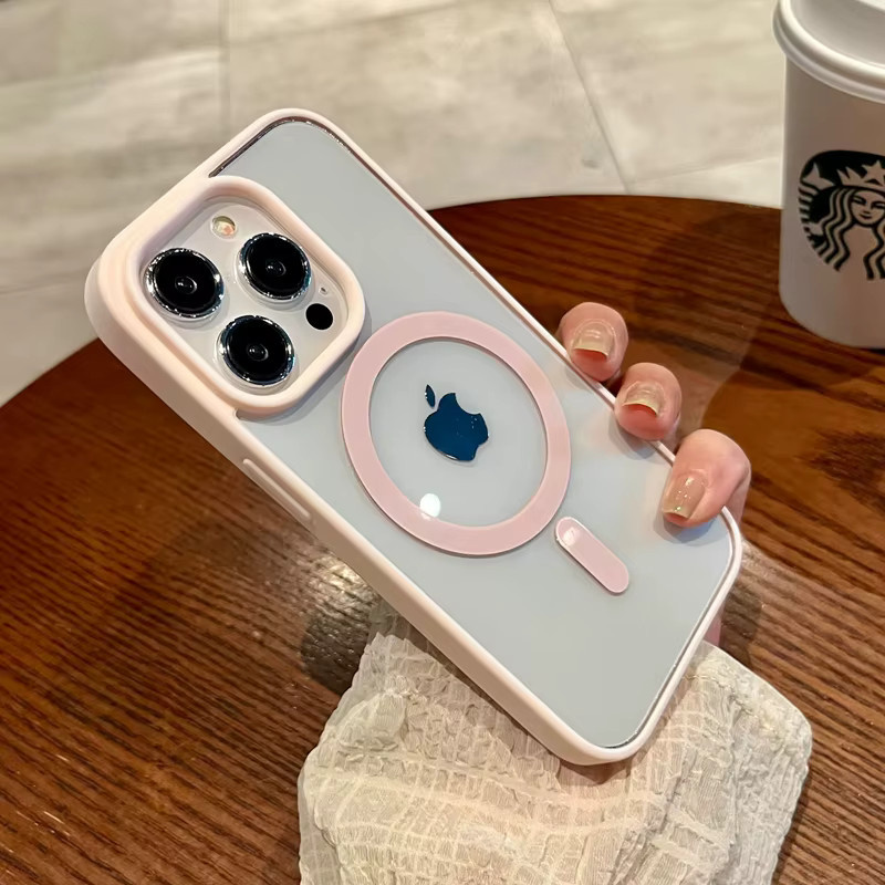 EIENACOCO Transparente MagSafe Handyhülle mit magnetischer kabelloser Ladefunktion für iPhone 12 bis iPhone 17 Pro Max in Grün - Bild 2