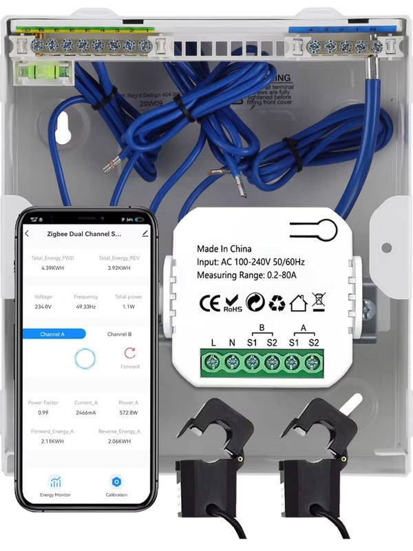 Smart Life MatSee Plus ZigBee Energiemonitor in Weiß mit 1 oder 2 Kanälen und bidirektionalem Stromsensor zur Leistungsüberwachung via App (AC100-240V, Gateway erforderlich) - Bild 5