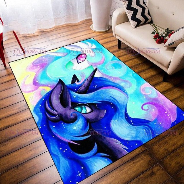 ChenYing01 Einhorn Teppich für Kinder mit Cartoon-Motiv, weich und waschbar, B/T: 160 x 200 cm, Multicolour - Bild 1