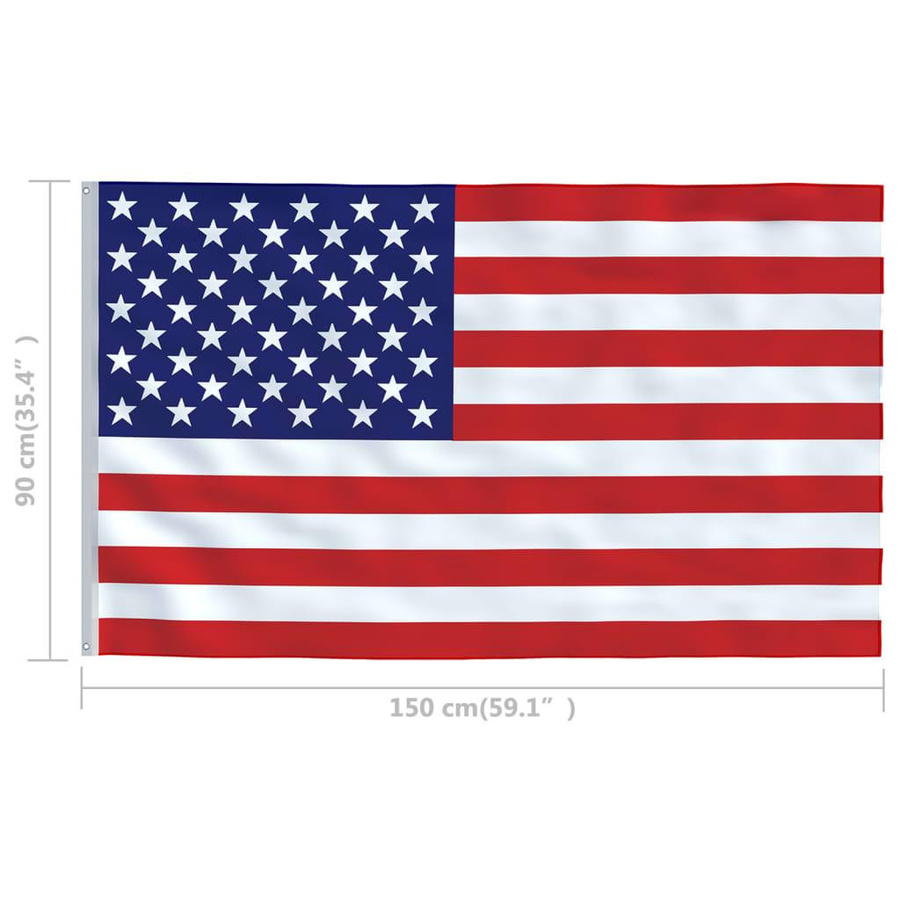 Vidaxl Flagge der Vereinigten Staaten in Multicolor aus Polyester, B x H: 150 x 90 cm - Bild 2