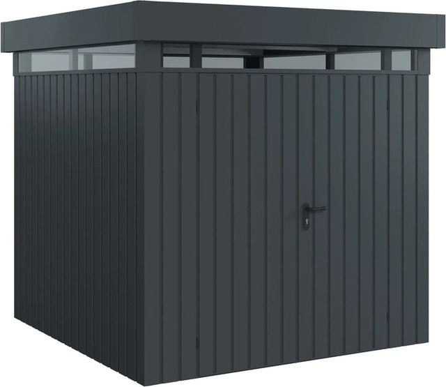 EcoStar Gerätehaus Euroline mit Pultdach und Lichtband, 2-flüglig, Anthrazit, B: 229 cm, T: 227 cm - Bild 1