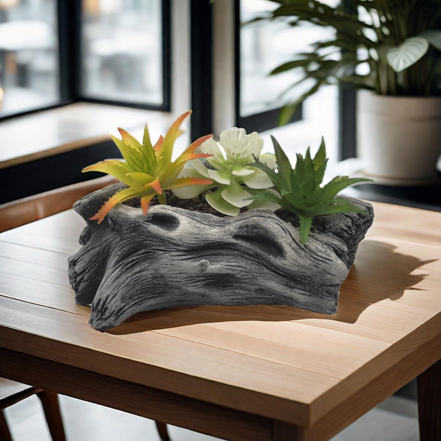 Xudikou Blumentopf aus Zement für Sukkulenten und Kakteen in unregelmäßiger Form - Bild 2