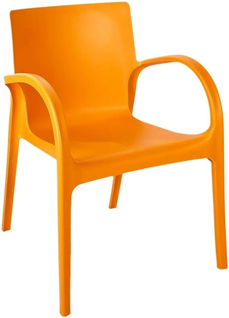 KMND Armlehnstuhl Hector in Hellorange, stapelbarer Gartenstuhl aus wetterfestem Kunststoff für Balkon und Terrasse - Bild 1