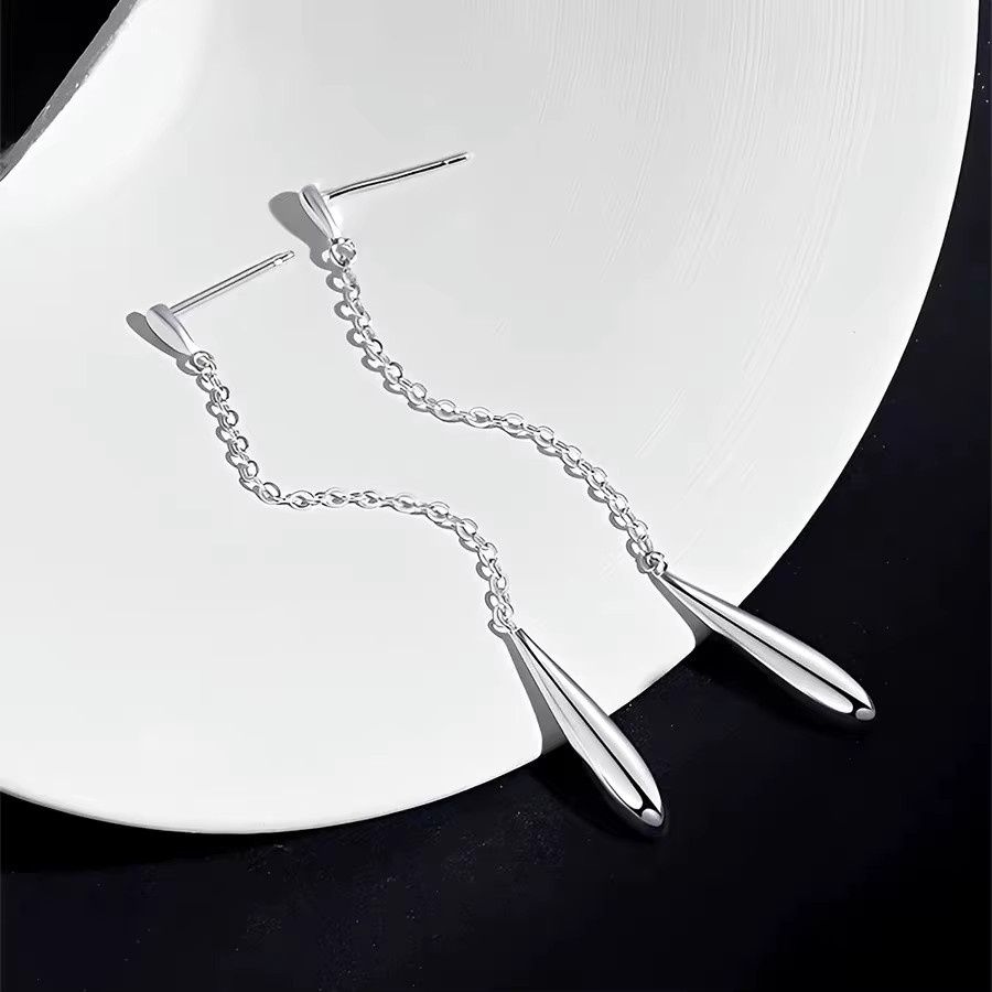 BF CLUB Ohrringe, 925 Sterlingsilber, Damen, Wassertropfen, Quasten-Ohrring - Bild 5