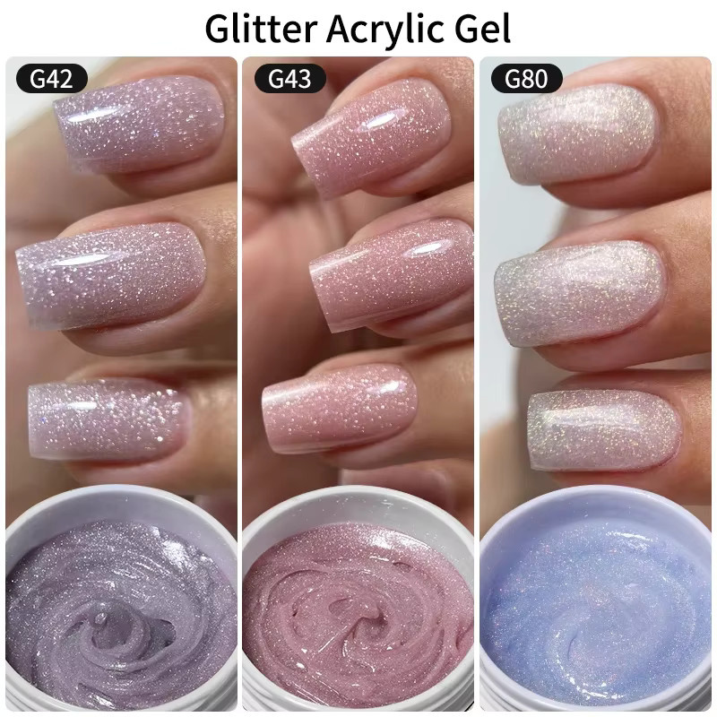 MSHARE Acrylgel, Rosa-Weiß, Glänzend, 50g - Bild 2