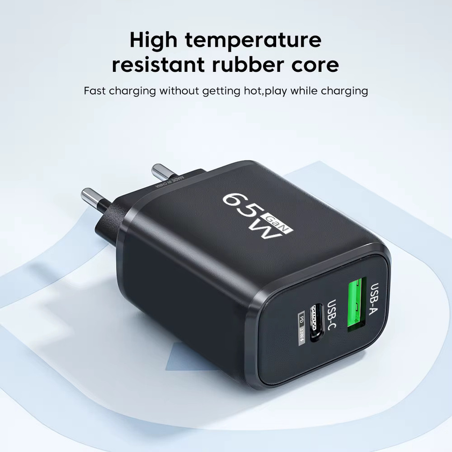 Maerknon USB-C Schnellladegerät mit 3,0 PD Wandadapter in Schwarz für iPhone 15, Xiaomi, Poco, Samsung und OnePlus - Bild 2