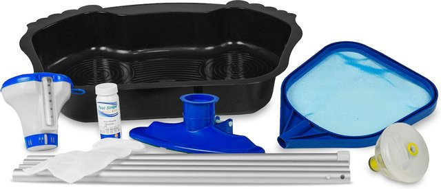 EXIT Toys Pool Starterset in Blau und Multicolor mit Teststreifen, Chlorschwimmer, Pflegeset, Fußbad und LED-Lampe - Bild 1