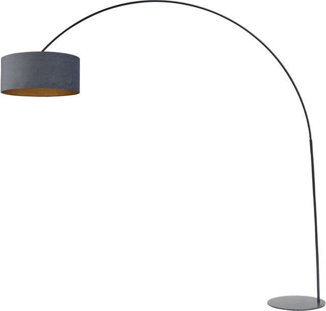 Masterlight Arch XXL Bogenleuchte in Schwarz matt mit Samtschirm in Grau - Bild 1
