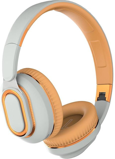 AlongChoice Kabelloser Bluetooth Kopfhörer mit HiFi Subwoofer Bass und HD Mikrofon CVC Rauschunterdrückung in Hellgrau - Bild 1