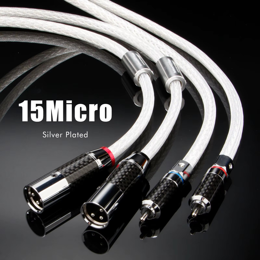 Preffair Paarweise 7N OCC Versilberte XLR-zu-RCA Signalkabel in Silber und Weiß mit Netzschutz für Mischpult und Verstärker - Bild 5