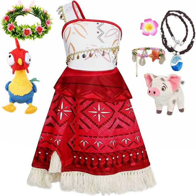 MESOQ Disney Moana Vaiana Kostüm, Prinzessinnenkleid, Rollenspiel-Robe - Bild 1