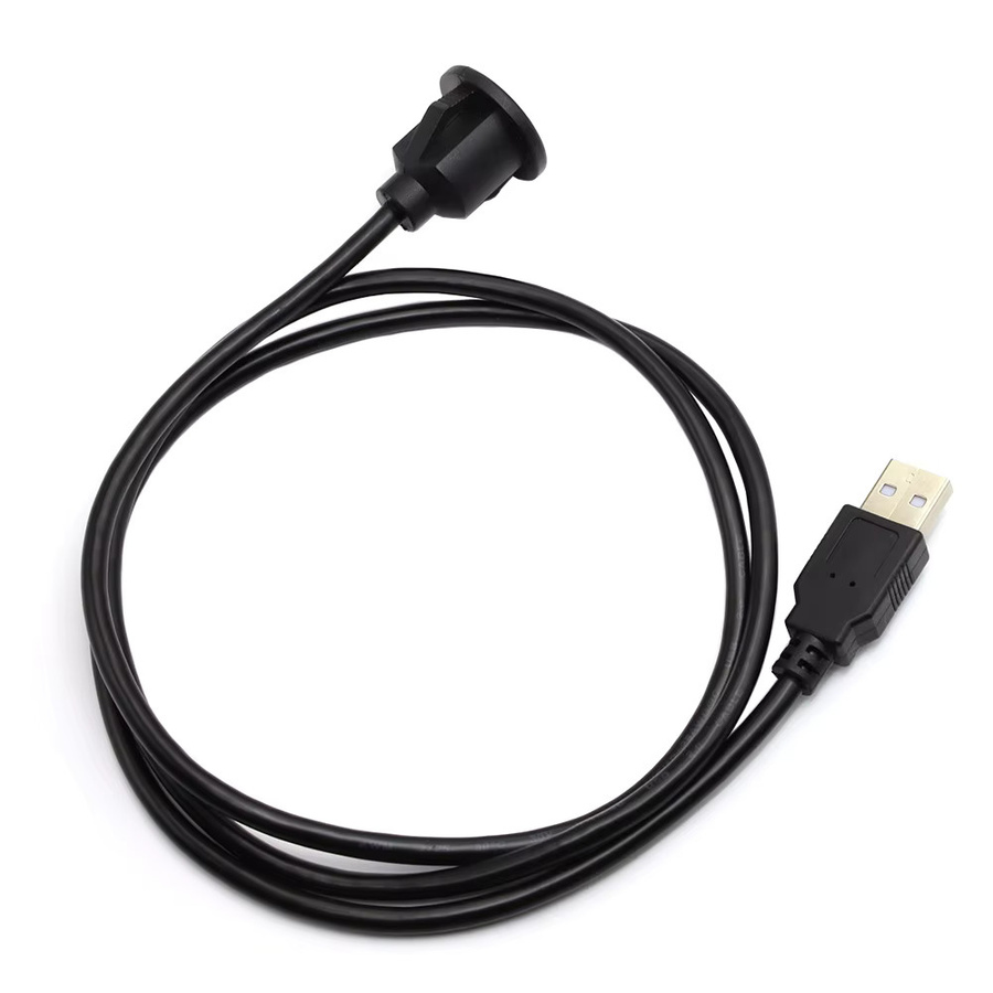 JCD USB 2.0 Verlängerungskabel für die Auto Armaturenbrett Installation, Single Port Panel Adapter, Schwarz - Bild 5